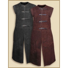 Garen leather vest long BLack Medium
