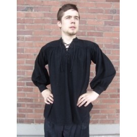 Typical medieval cotton shirt Black M