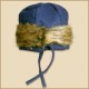 wollen cap Ragi with fur Blue