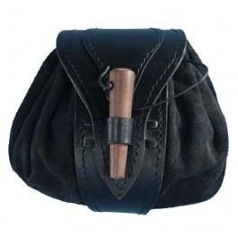 Leather Pouch Belt Black